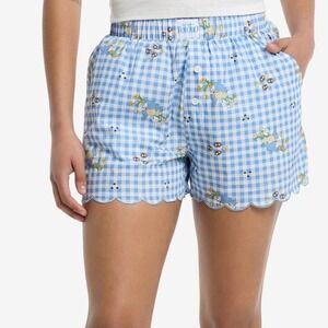 Her Universe Studio Ghibli My Neighbor Totoro Gingham Scalloped Pajama Shorts 0‎